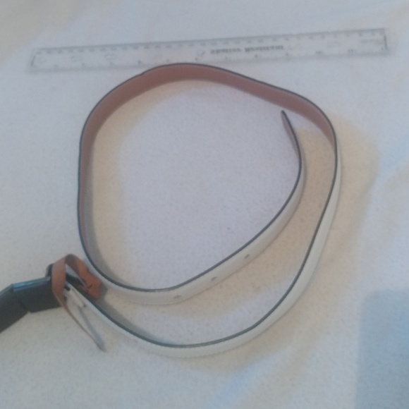 Vintage Celine white stamped belt and buckle Rare - Picture 4 of 7